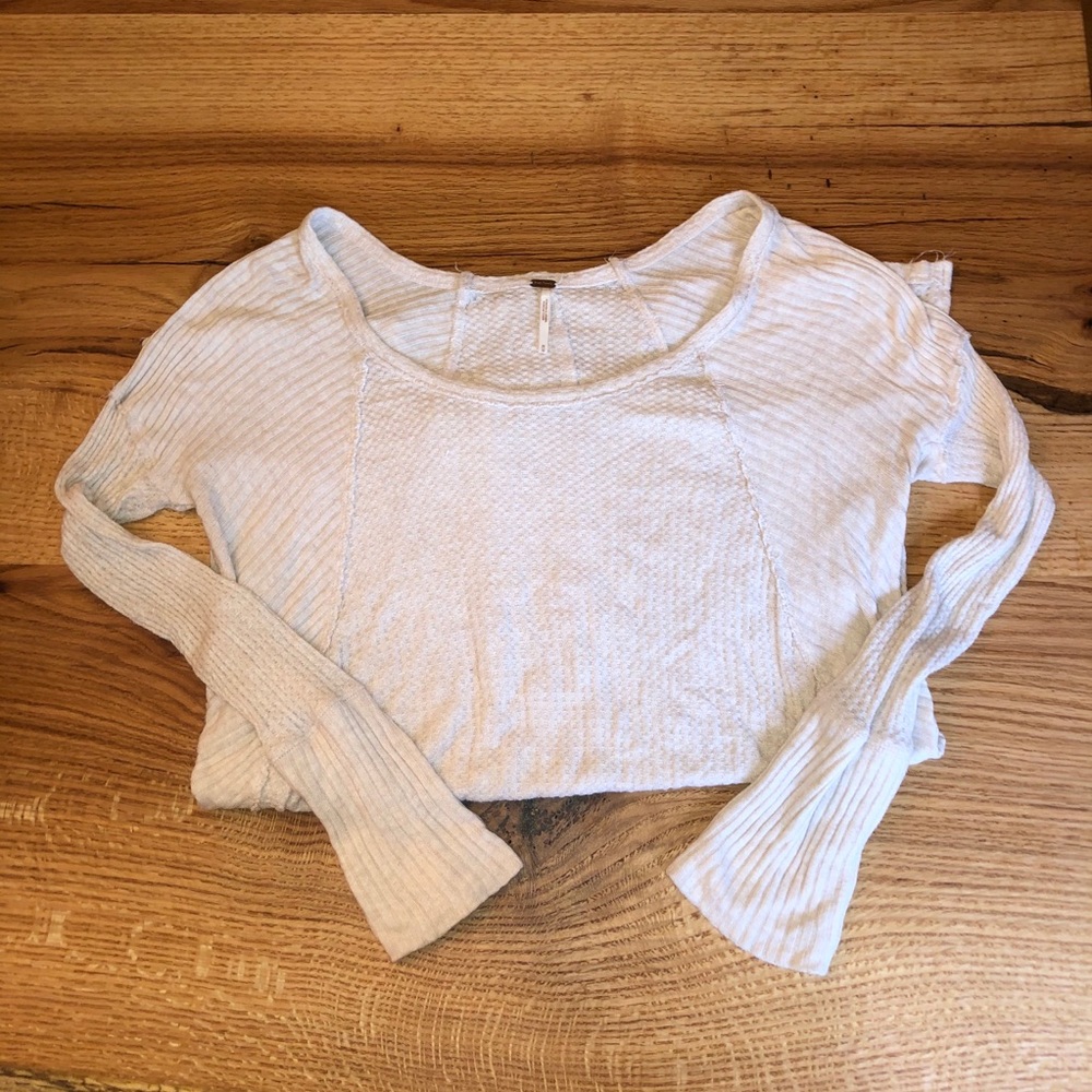 Free People Waffle Scoop-neck Thermal Tee